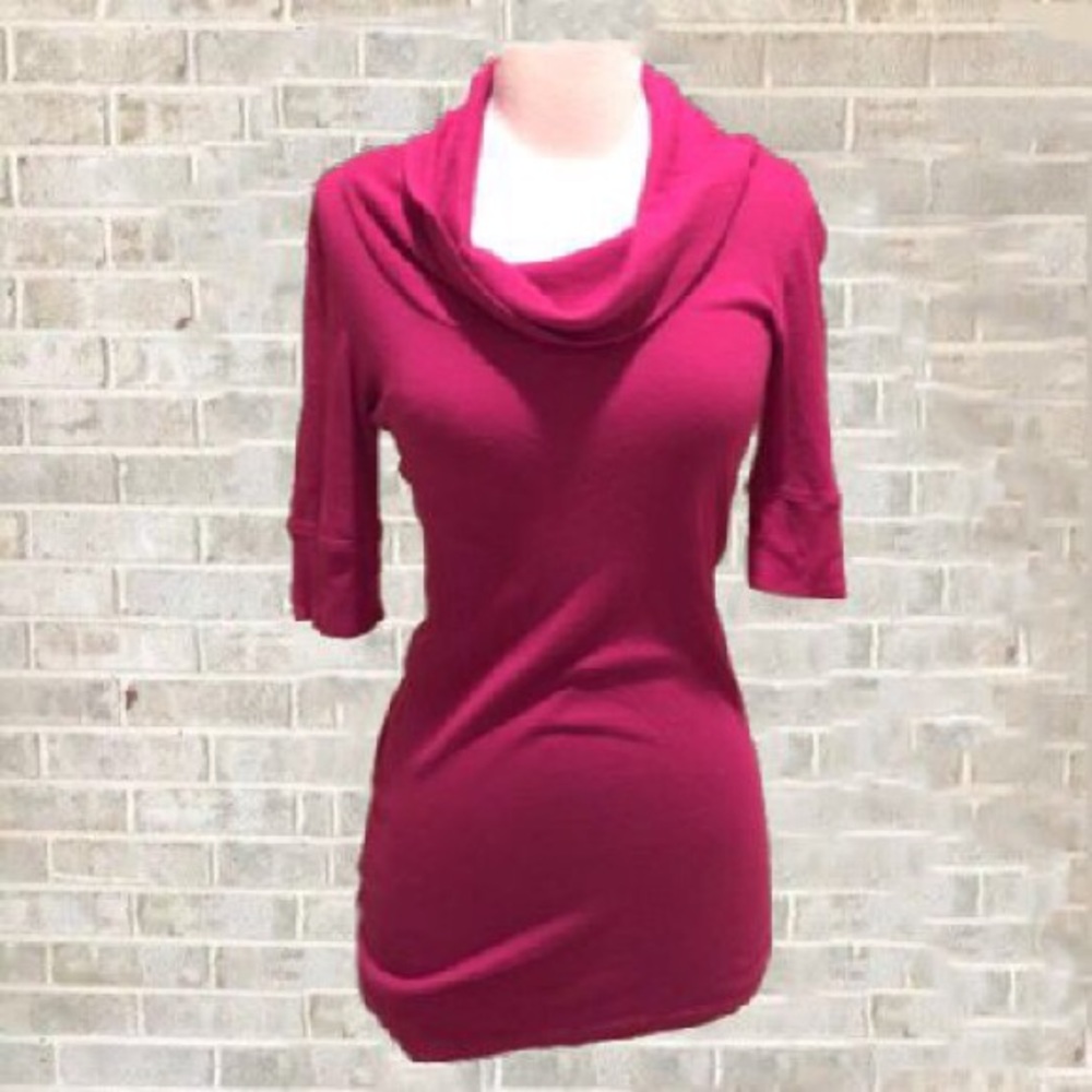 Express Deep Fuchsia Pink Cowl Neck Top